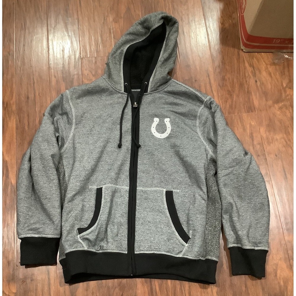 NFL Pro Line Indianapolis Colts Fleece Lined Full Zip Hoodie. Men's XL Stitched